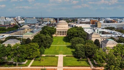 Bird's eye view of the MIT campus.