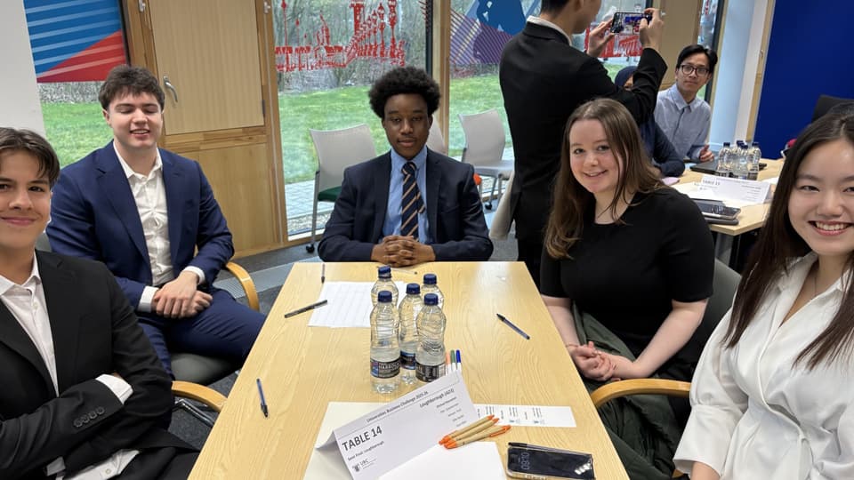 Students from one Loughborough Business School team at the UBC semi-finals.