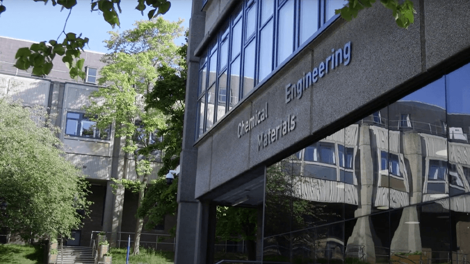 image of S building with Chemical Engineering on the wall