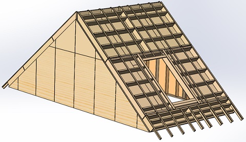 A drawing of a roof