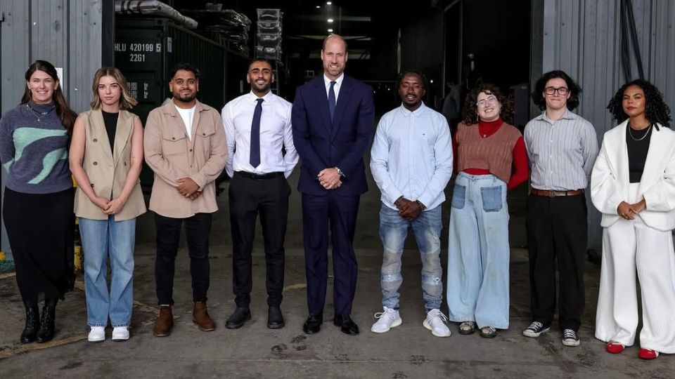 Bayley Greenaway stood with other bursary winners with Prince William