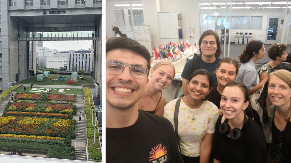 Japan exchange student with fellow exchange students in Japan