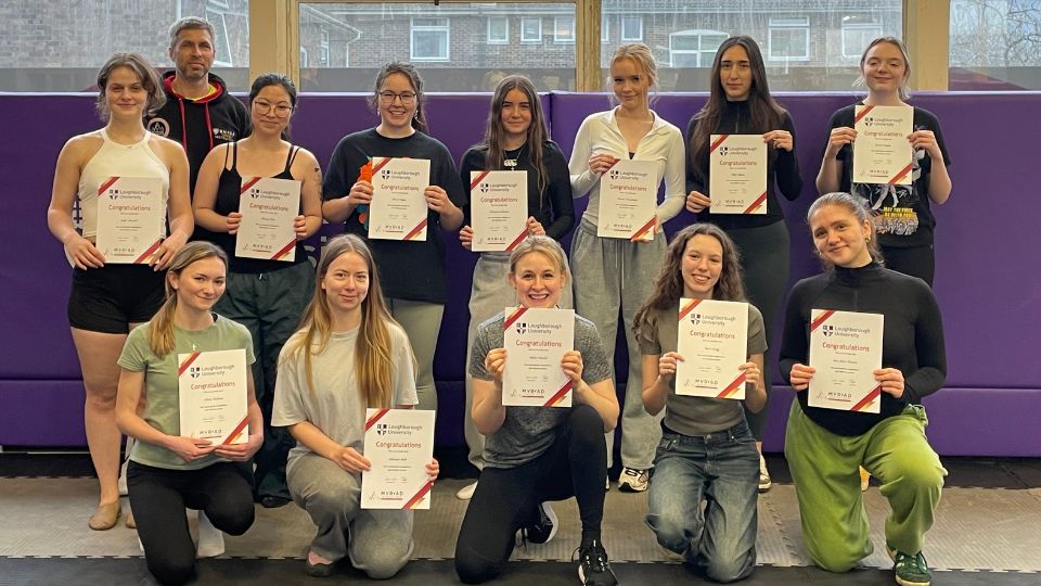 Self defence attendees with their certificates
