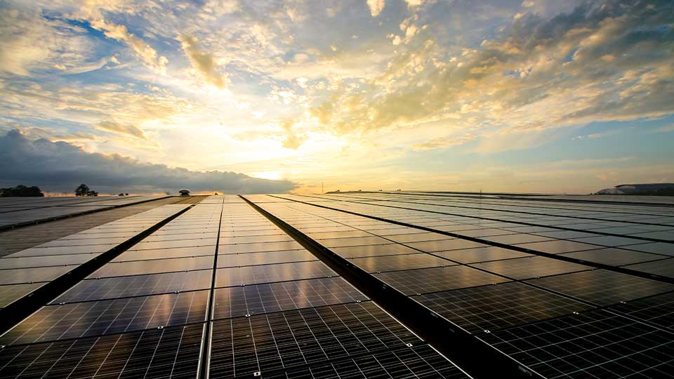 solar panels on a field