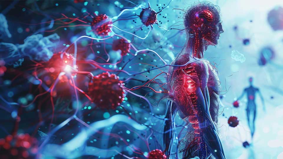 3D Render of Human Tissue Engineering and Bioengineering Concepts