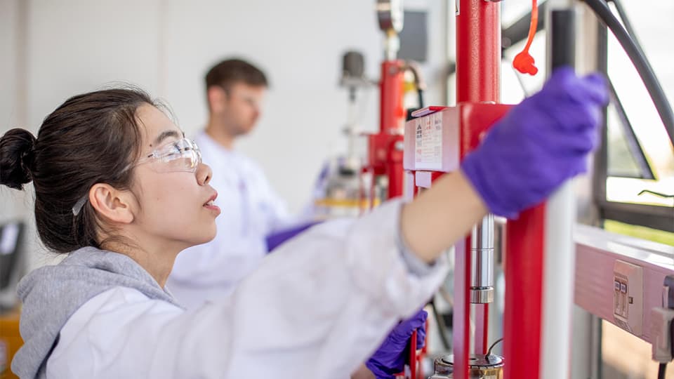image of female student working in lab