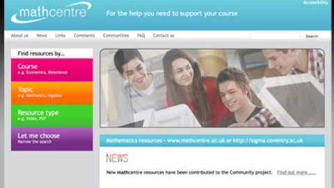 MathsCentre website screengrab