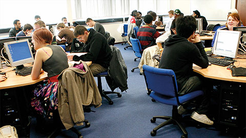 students working