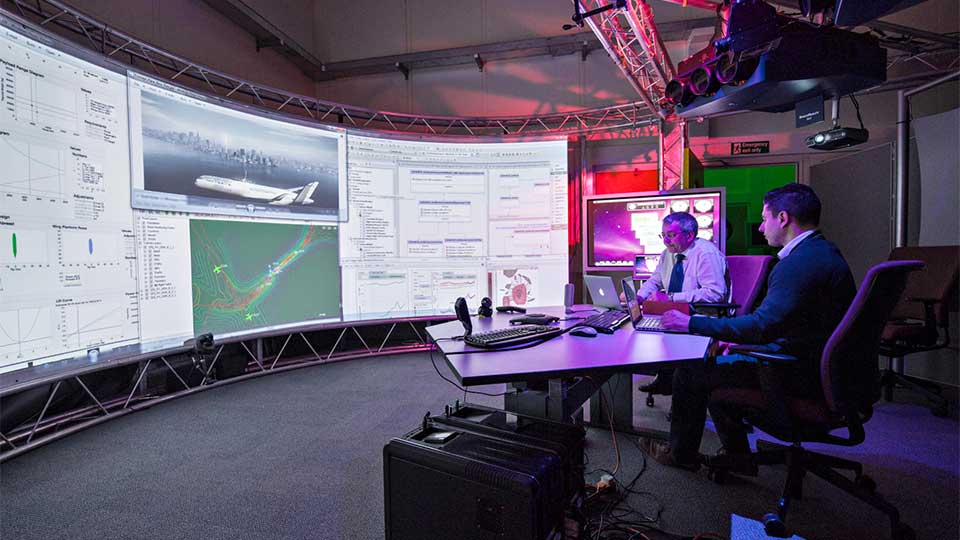 Professor Roy Kalawsky working in the Advanced Virtual Reality Research Centre.