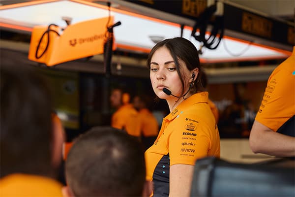 Abbie working at Mclaren Formula 1