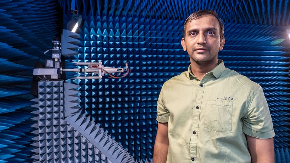 Amitkumar in an electrical engineering lab