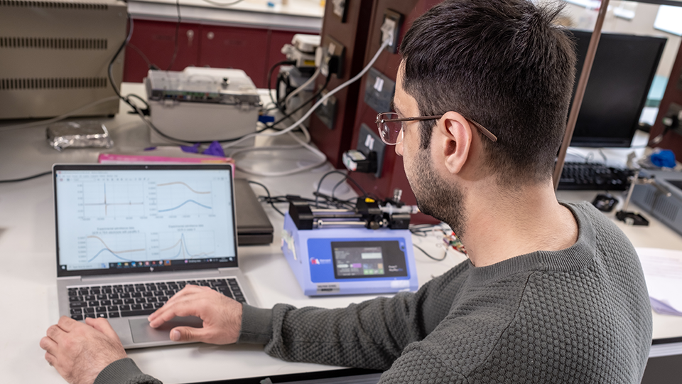 Muhammad in an engineering lab