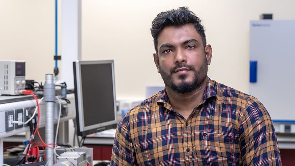 Rameesh in engineering lab