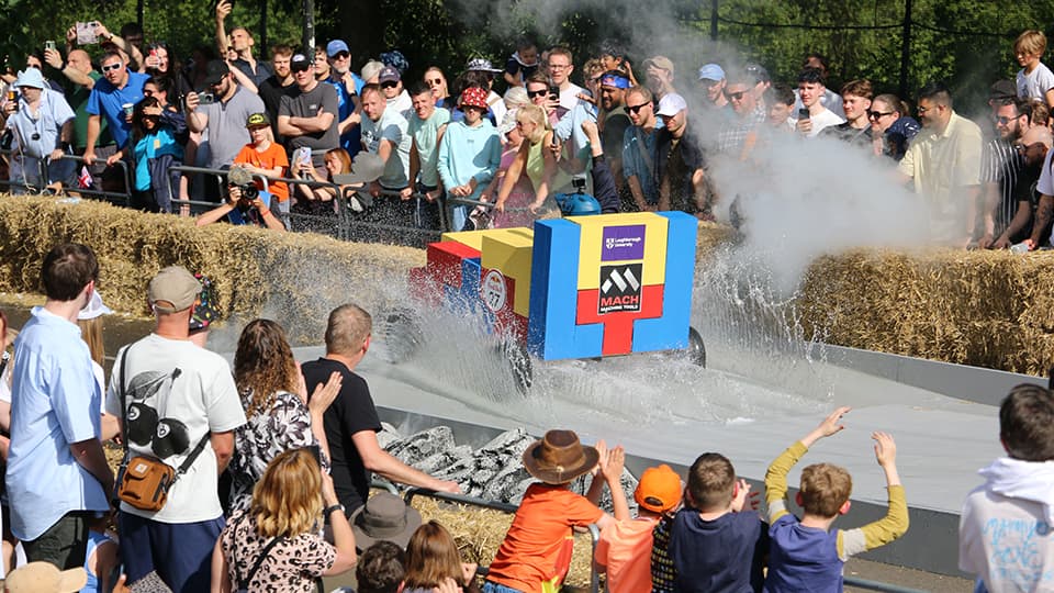 Student racing in Redbull Soapbox