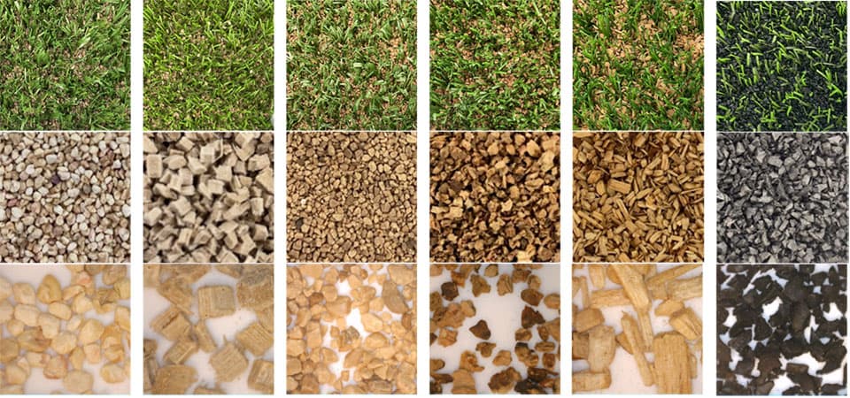 A selection of infill materials shown in a grid