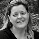 Black and white image of Rebecca Bass