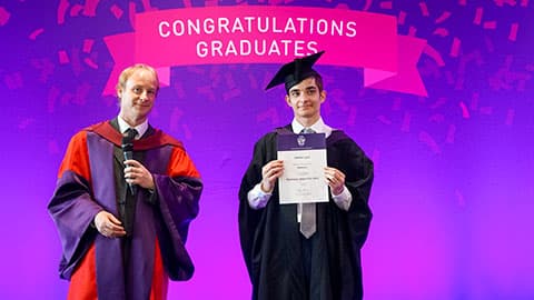 Dr Brian Winn with prize winner Sebastian Lynch