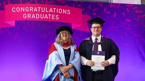 Prof Sandiw Dan with prize winner Max