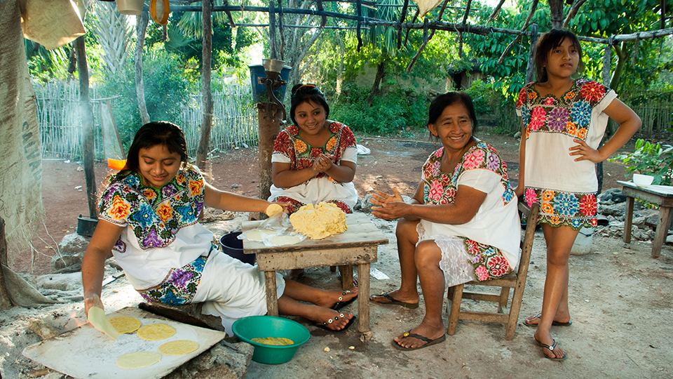 Image of Yucatec-Maya people cooking by Miguel Cetina