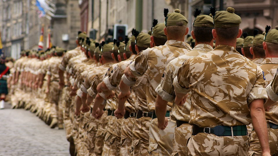 Soldiers marching
