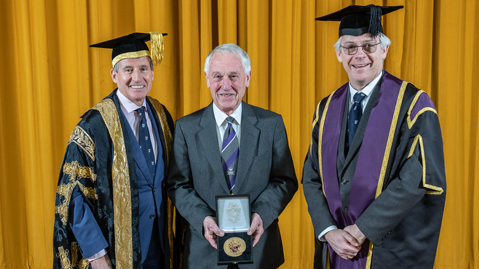 Rex Hazeldine with Sebastian Coe