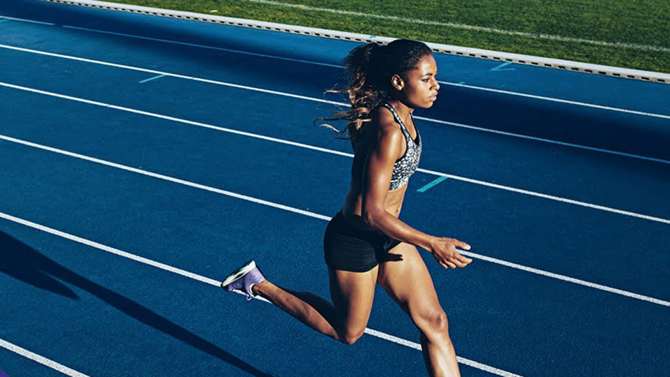 Athlete running in heat