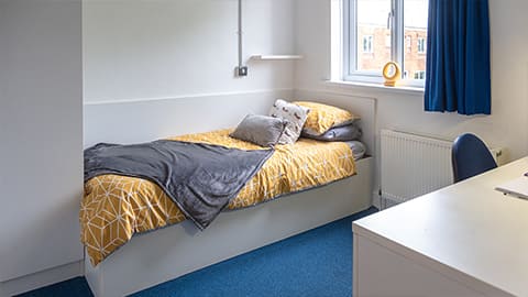 An empty bedroom in Falkner Eggington budget-friendly student accommodation