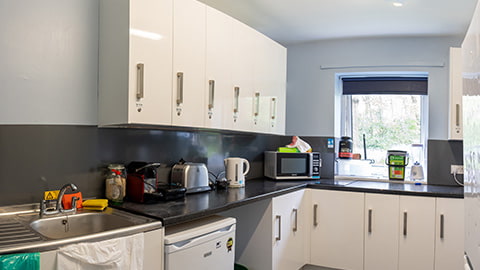 Kitchen space that students get with a Royce standard bedroom