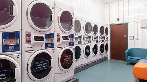 Washing and drying machines at Telford's laundrette
