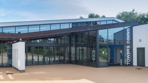 Exterior view of the Towers dining hall