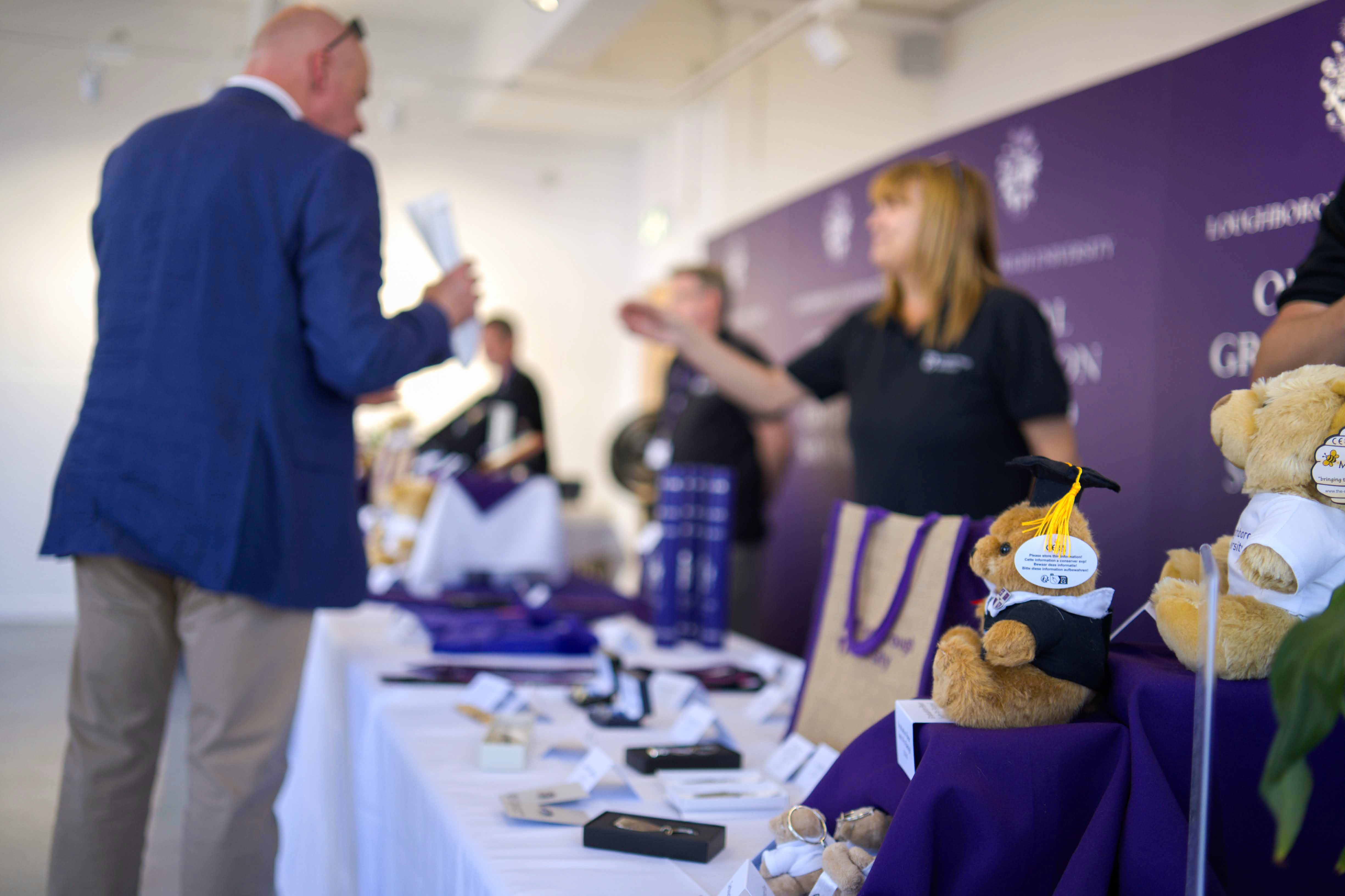 branded merchandise on our graduation stall