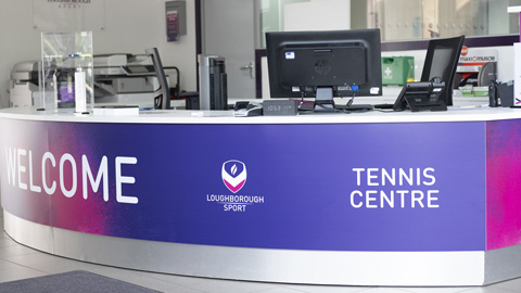 Signage on a Loughborough Sport counter