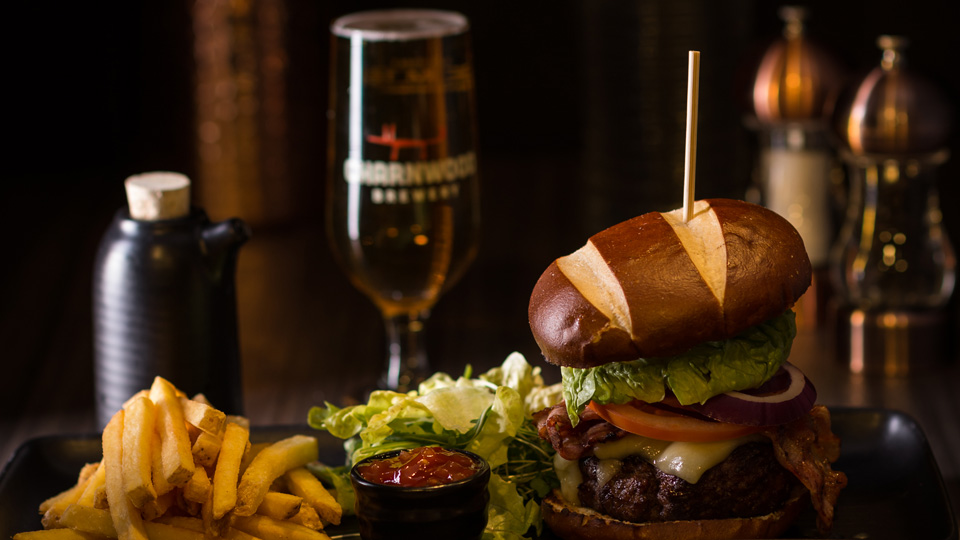 Food and drink on a table