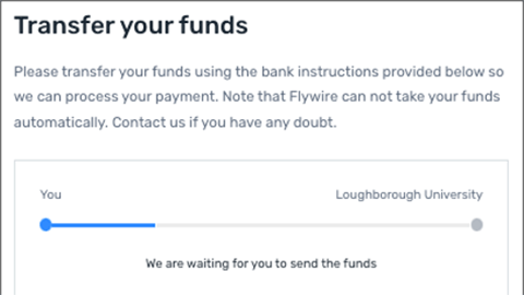 Transfer your funds page confirming the details that have been selected and an option to download the bank transfer instructions. 