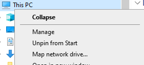 This PC image with option to click on Map a Drive