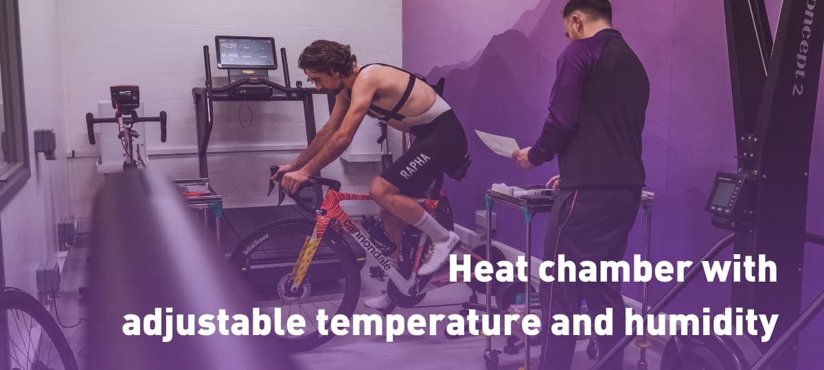 Heat chamber with text 'Heat chamber with adjustable temperature and humidity'