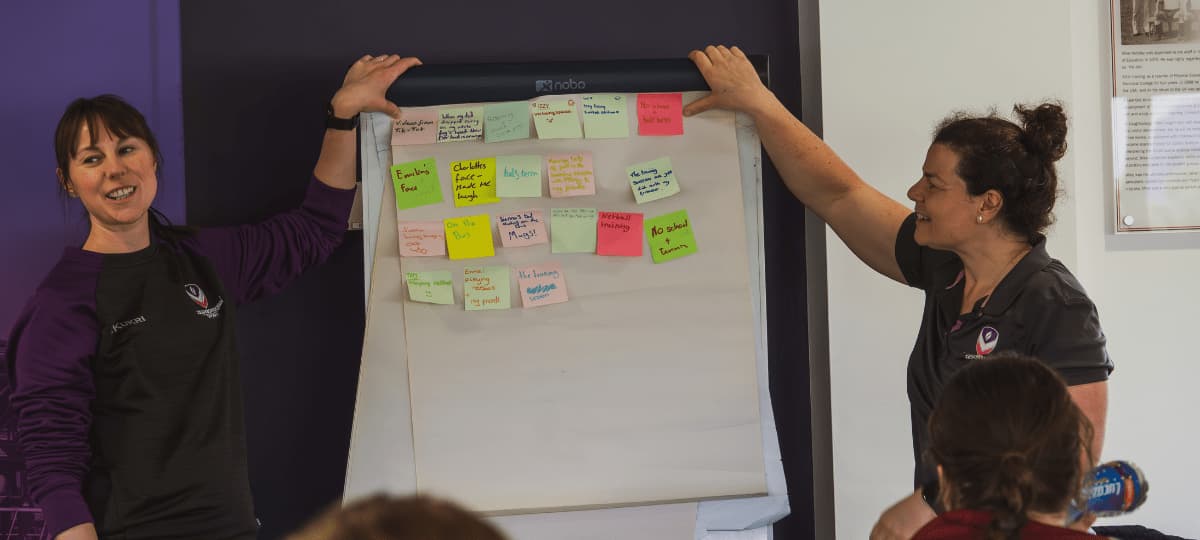 Two women giving a presentation