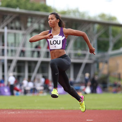 Morgan Lake running to jump