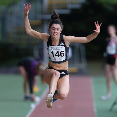 Olivia Breen competing in the Women's Long Jump