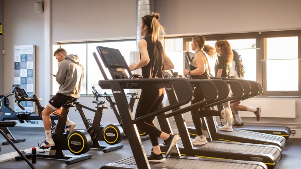 People running on treadmills