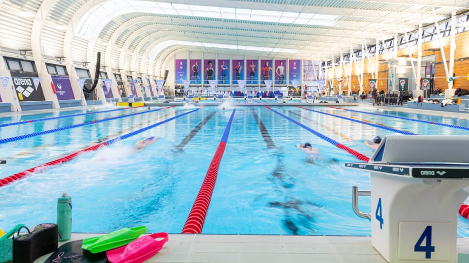 View of the swimming pool from the starting blocks