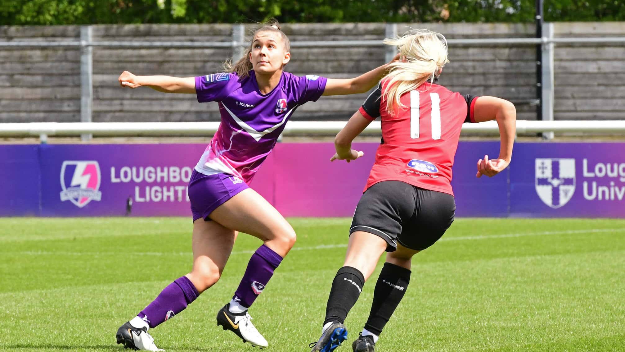 Lightning Football player Abbey Hateley in action on the pitch