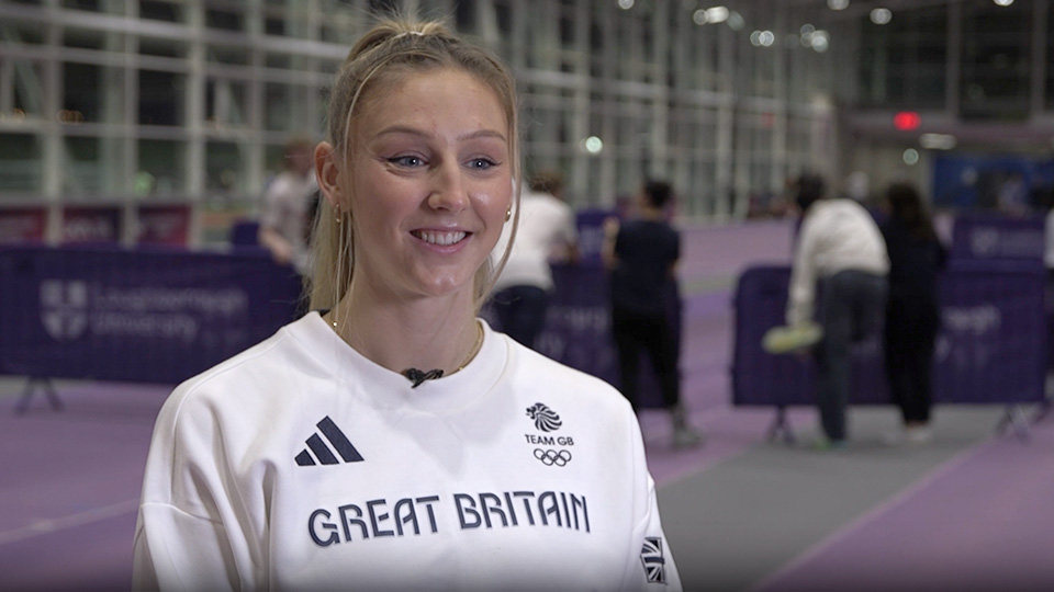 molly caudery being interview at loughborough HIPAC