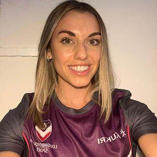 Freya is smiling wearing a Loughborough Sport top.