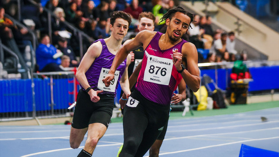 A Loughborough athlete on the running track