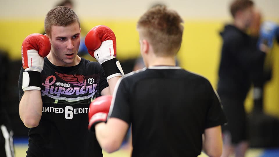 a Mixed Martial Arts boxing training session