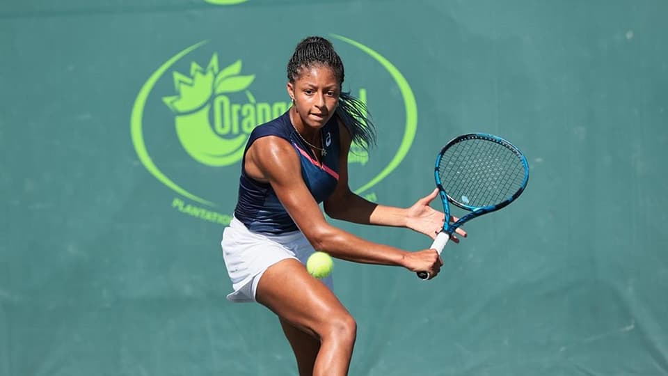 a tennis player during the game