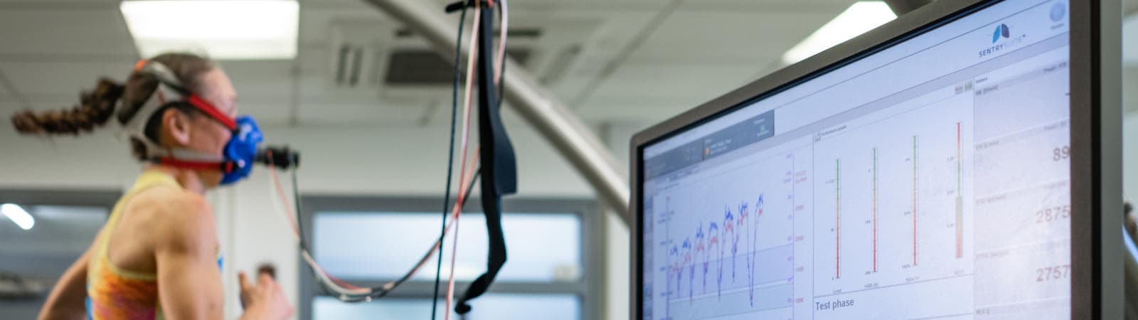 a runner with oxygen mask