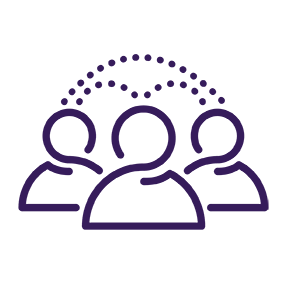 Icon with three people outlines