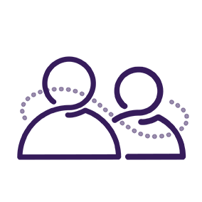 Icon of two people outlined